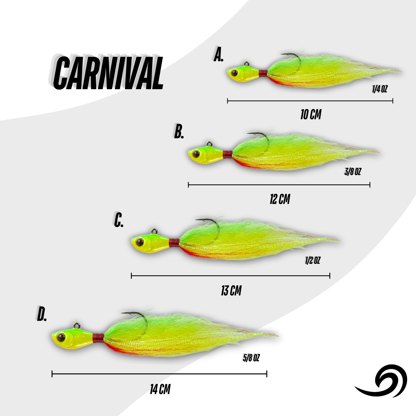 Carnival Rapid Minnow 5 Jigs Pack.