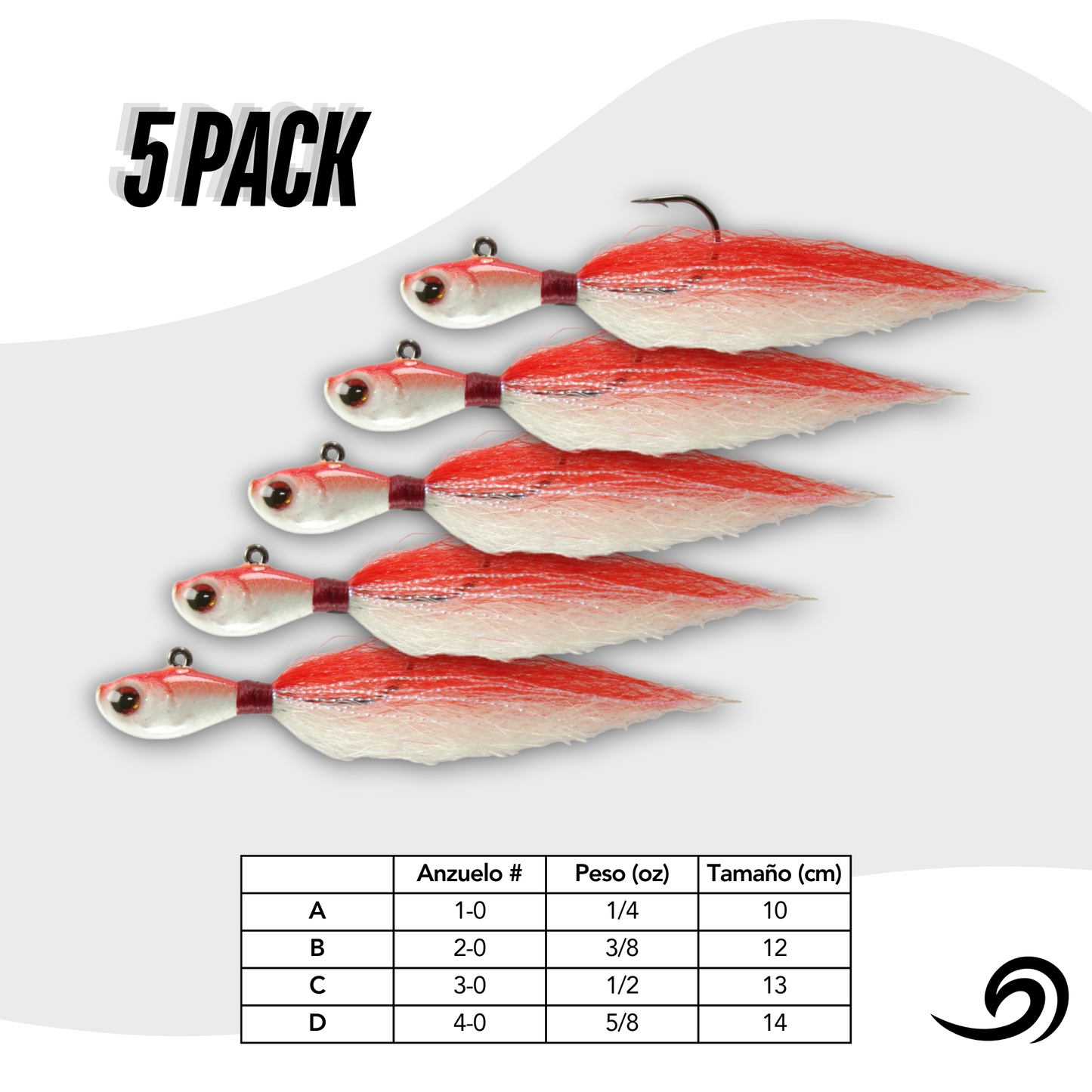 Scarlet Berry Rapid Minnow 5 Jigs Pack.