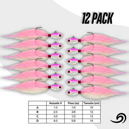 Bubblegum Rapid Minnow 12 Jigs Pack.