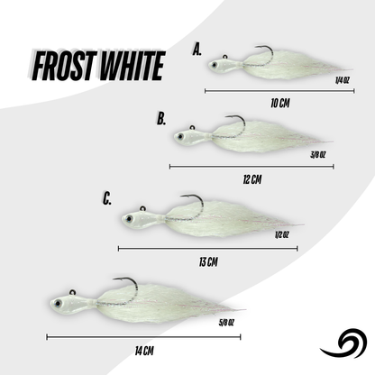 Frost White Rapid Minnow 12 Jigs Pack.