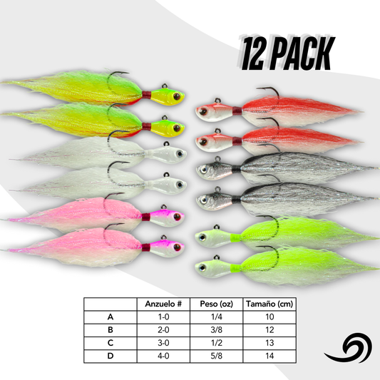 Mix Colors Rapid Minnow 12 Jigs Pack.
